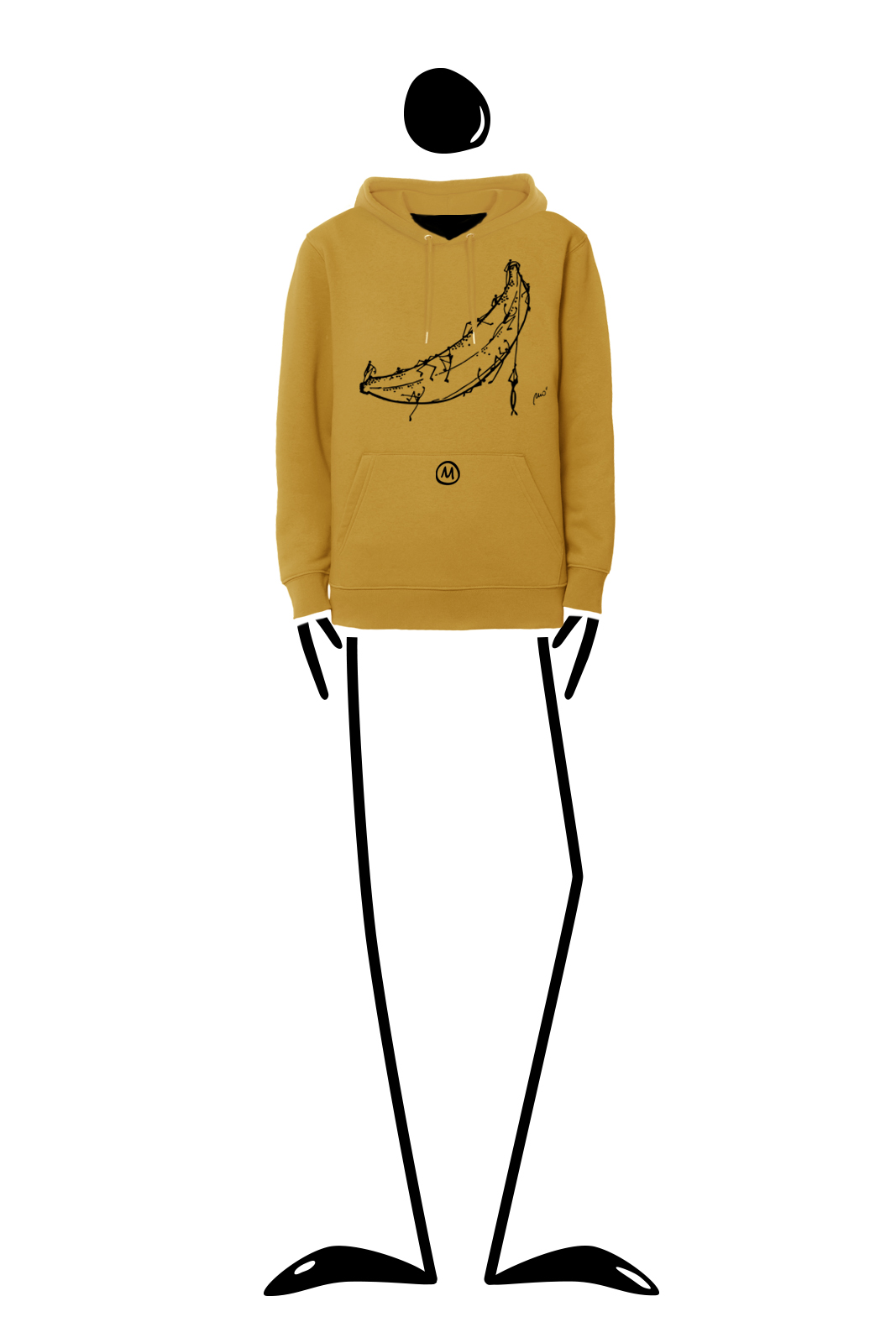 Sweat a capuche unisexe Banana NAVAJO ORGANIC MONVIC