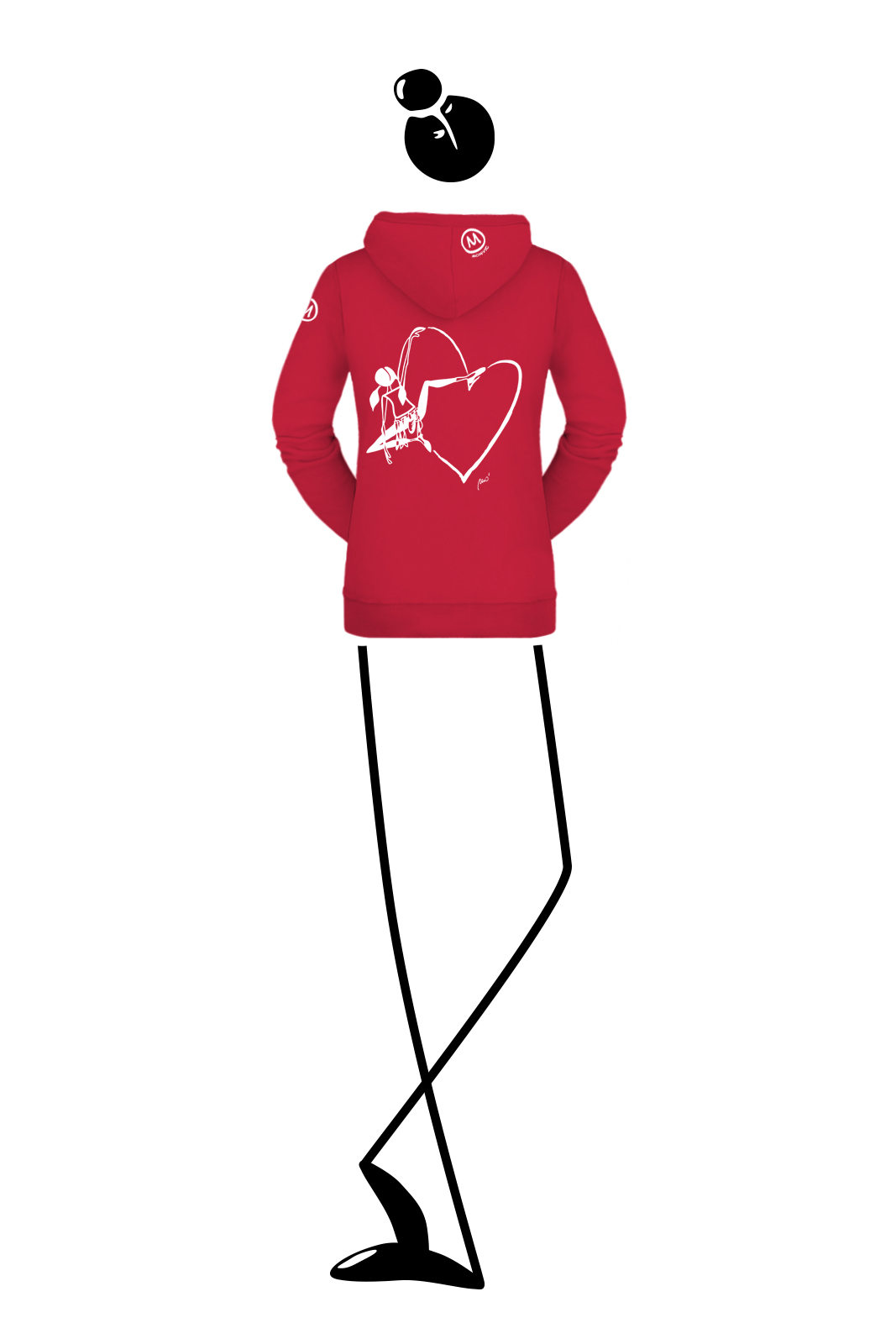 Felpa donna con zip rossa