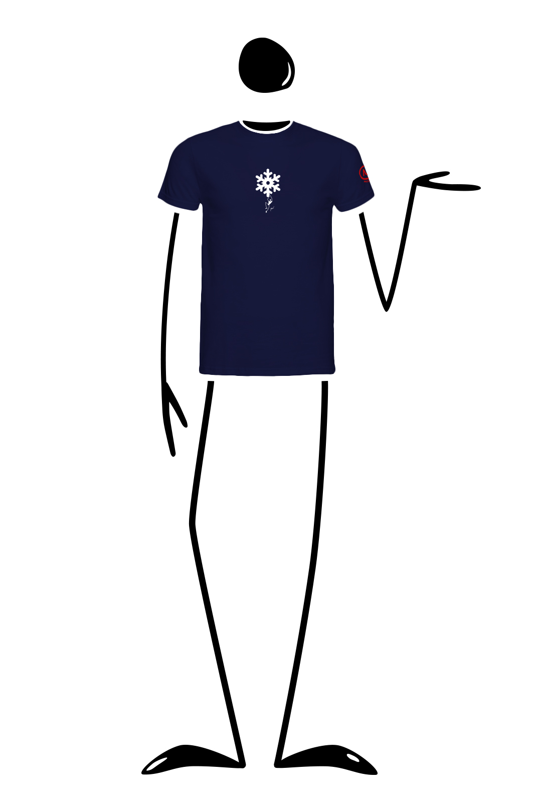 t-shirt men navy blue HASH Monvic snowflake