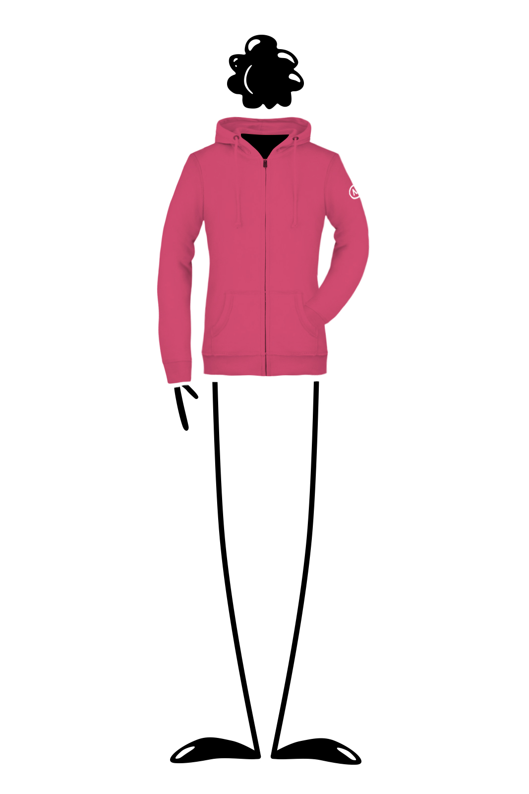 Felpa da donna Sherpa con cappuccio e cappuccio in lana fucsia