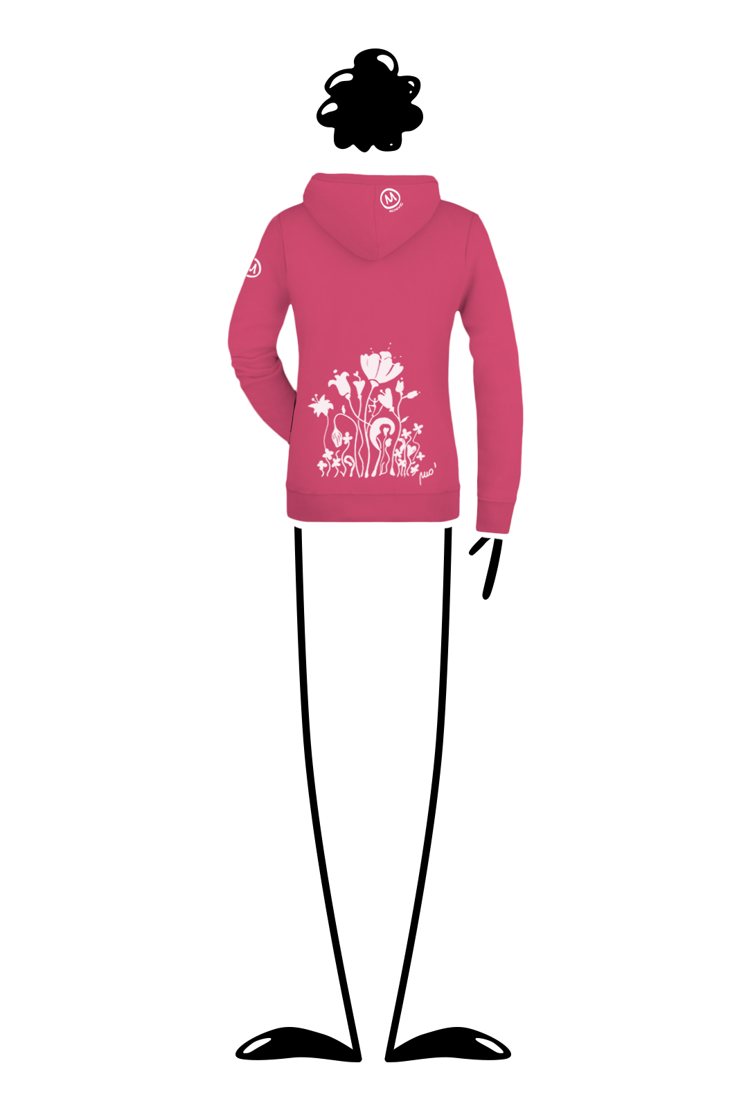 Felpa da donna Sherpa con cappuccio e cappuccio in lana fucsia
