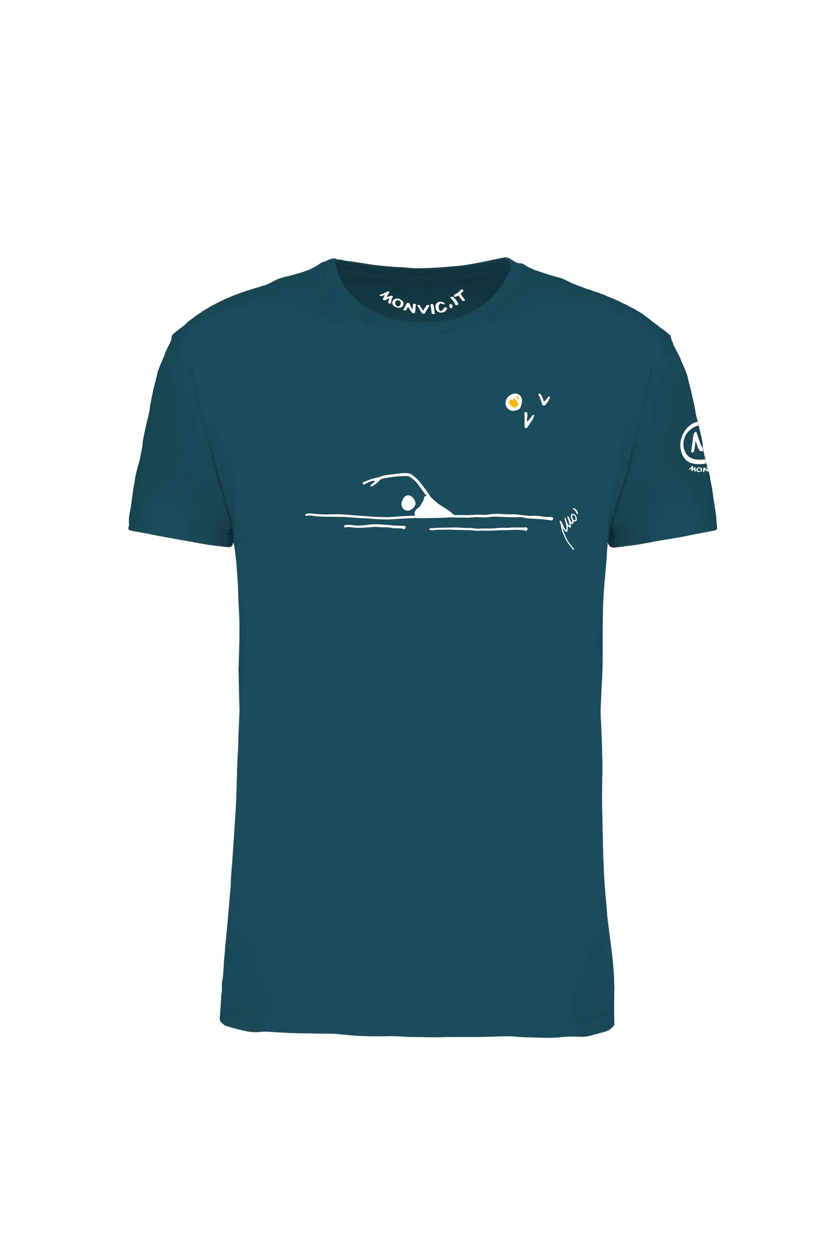 T-shirt Homme HOM Sharks Shirt – Manches Courtes, Blanc Avec Contours Noirs, Neuf Avec étiquettes