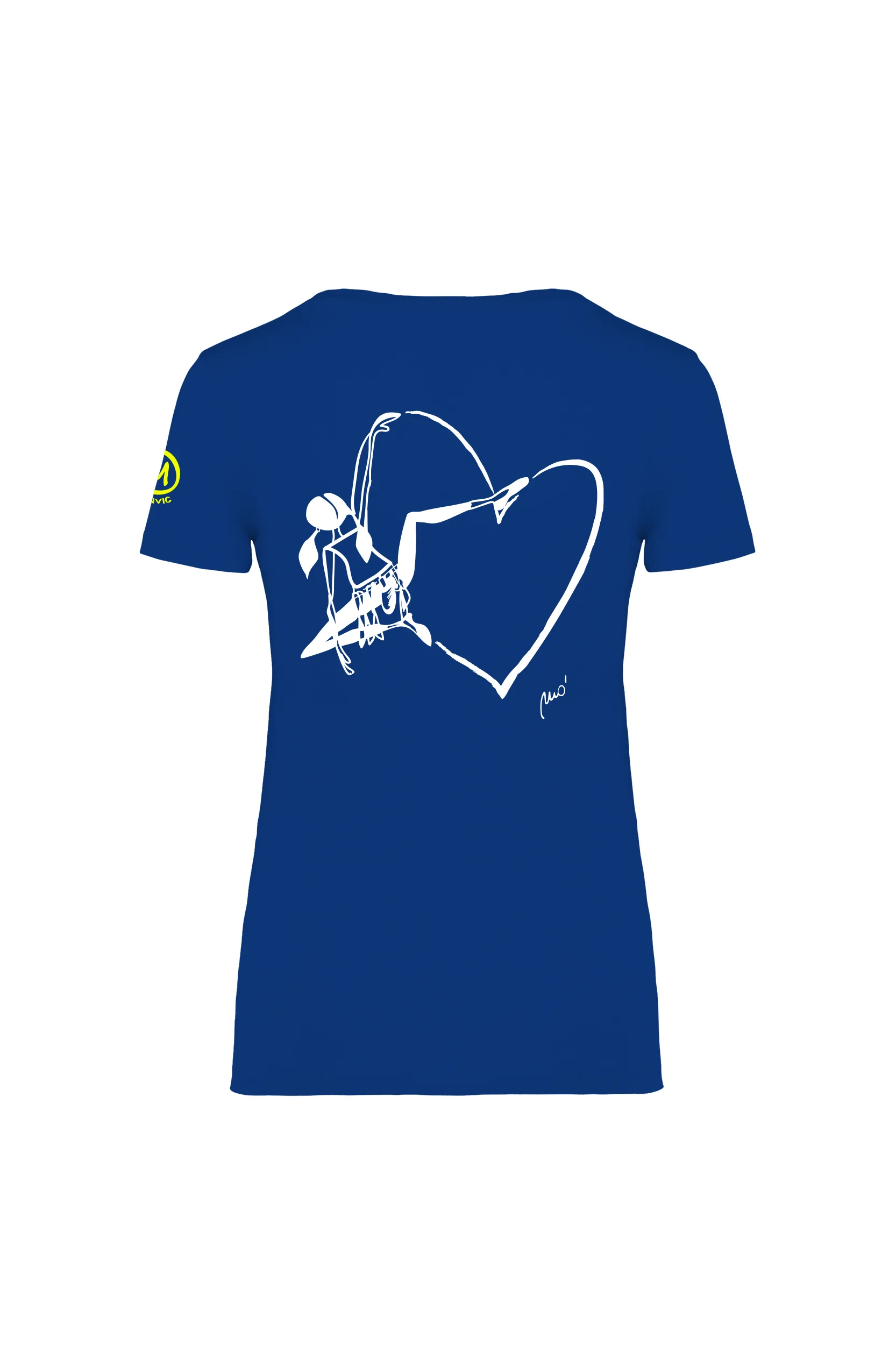 T-shirt Femme Candymix Escalade Évolution - Bleu Marine, 100% Coton, Tailles 36-38, Coupe Régulière